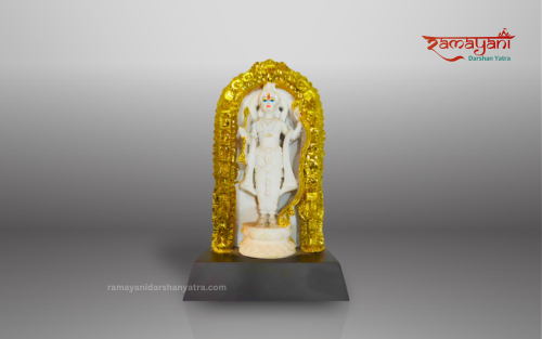 Shri Ram Lalla Ornamented Resin - White