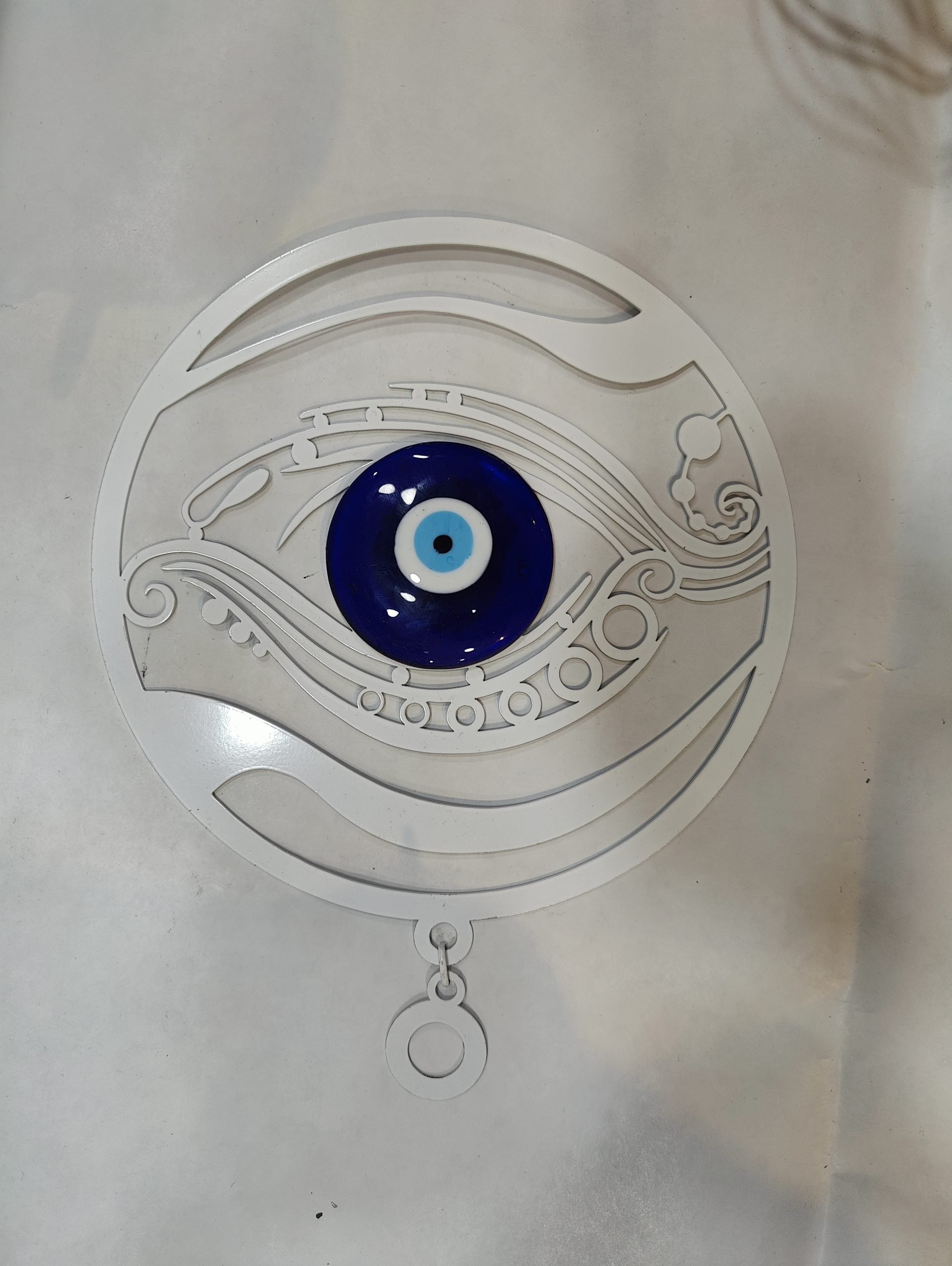 Evil Eye White Wall Hanging - Steel