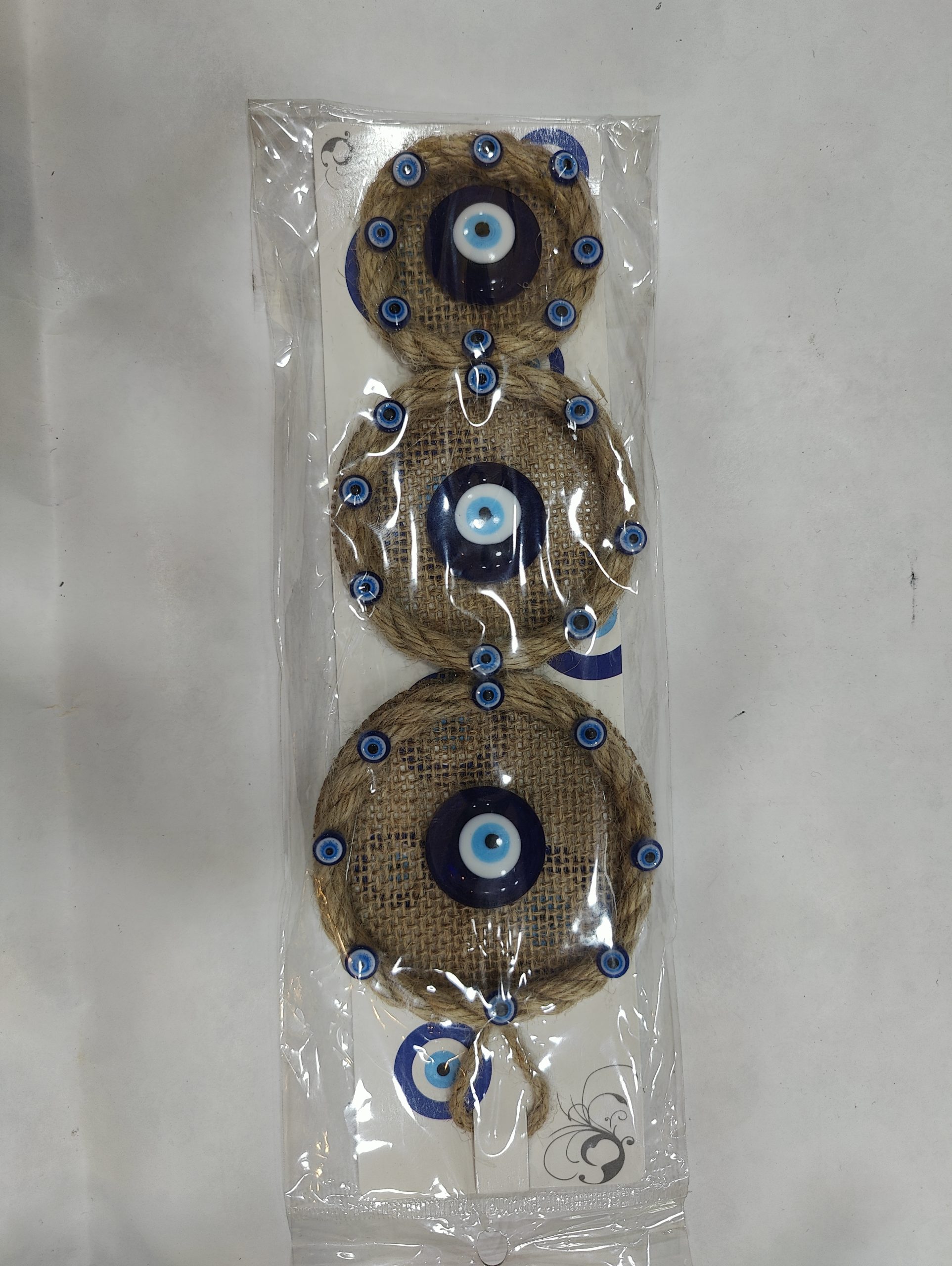 Handwoven Evil Eye Jute Wall Hanging