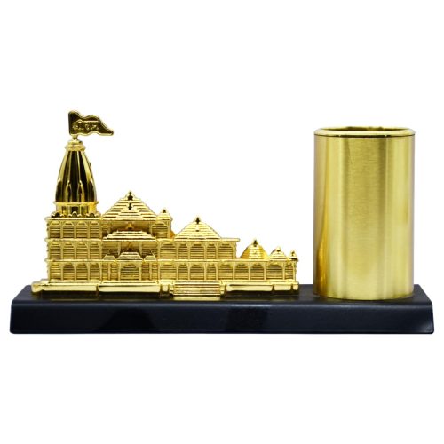 Shri Ram Mandir Ayodhya Copper Plated Pen Stand
