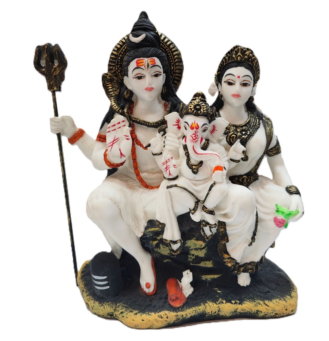 Shiv Pariwar - Shiva Family Decorative Showpiece - Resin White (Multicolour)