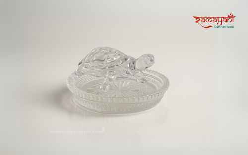 Feng Shui Crystal Tortoise with Plate for Good Luck